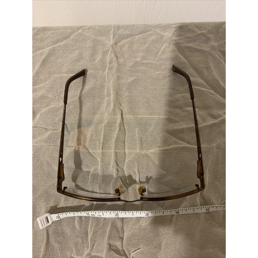 chelsea morgan eyeglasses Frames Woman's Metal Brown Flower Cut Backs EUC